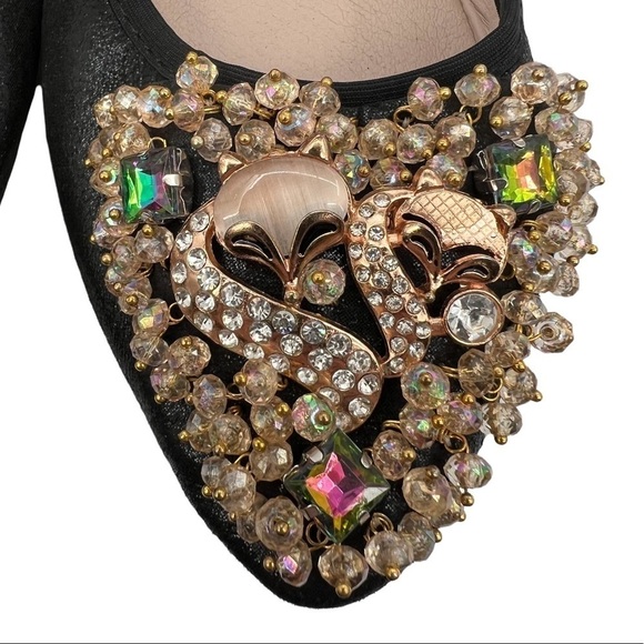 Tao Yi Mei Black Gem Embellished Slip On Ballet Flats Size 40 Women’s - Picture 11 of 11